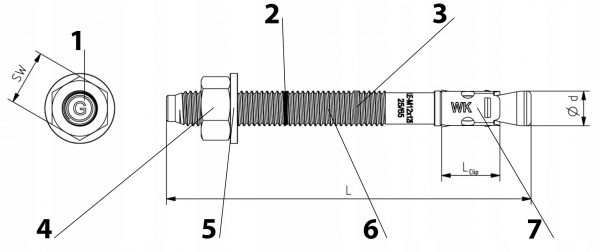 Kotwa do betonu mechaniczna stalowa 10x85mm 50szt. - obrazek 7