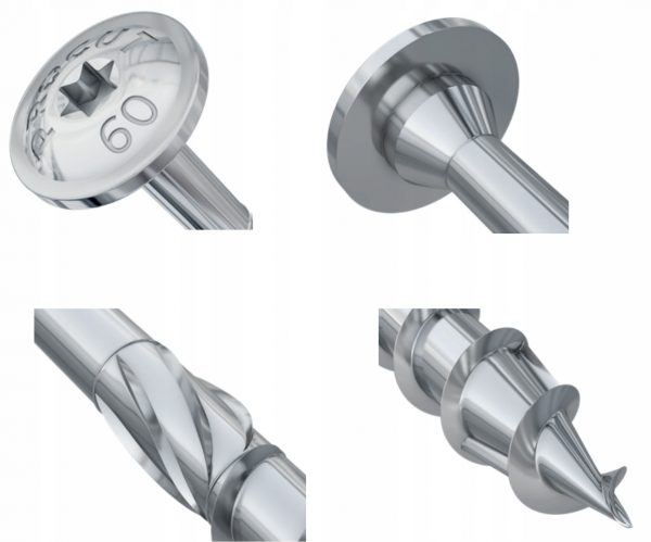 Wkręt niepełny gwint łeb talerzykowy 6x100 mm Rawlplug PROCUT R-PTK 100 szt - obrazek 6