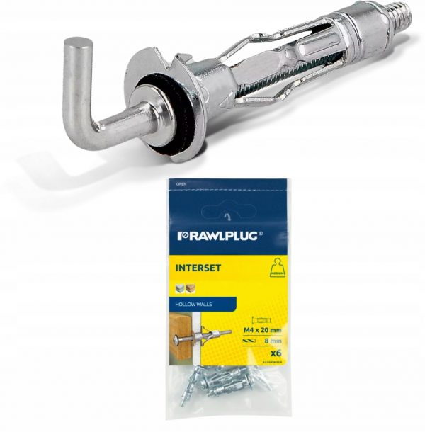 Kołek Łącznik z hakiem prostym do płyt G-K M4x32 mm Rawlplug SM 6 szt