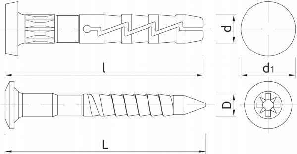 Kołek wbijany z kołnierzem cylindrycznym 6x60 mm Koelner FX-C 12 szt - obrazek 9
