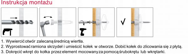 Kołek tworzywowy z wkrętem do zamocowań lekkich GL 10 mm Koelner 50 szt - obrazek 5