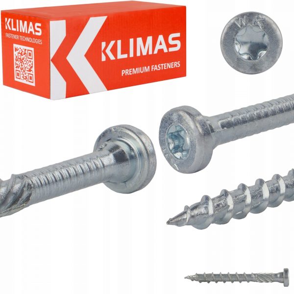 Wkręty ciesielskie WKCR łeb cylindryczny gniazdo TX 8x40x35mm KLIMAS 50szt