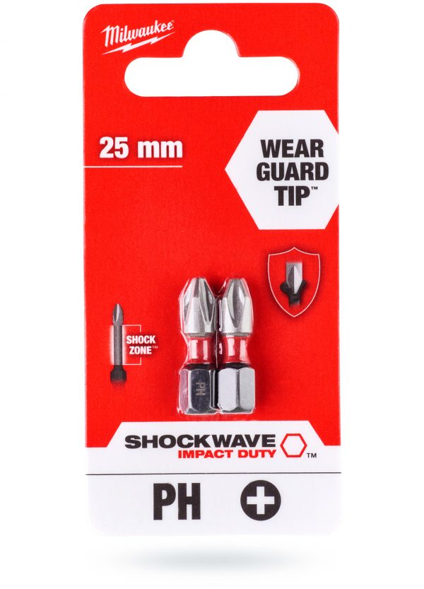MILWAUKEE SHOCKWAVE BIT KOŃCÓWKA PH3 25mm 2szt. - obrazek 5