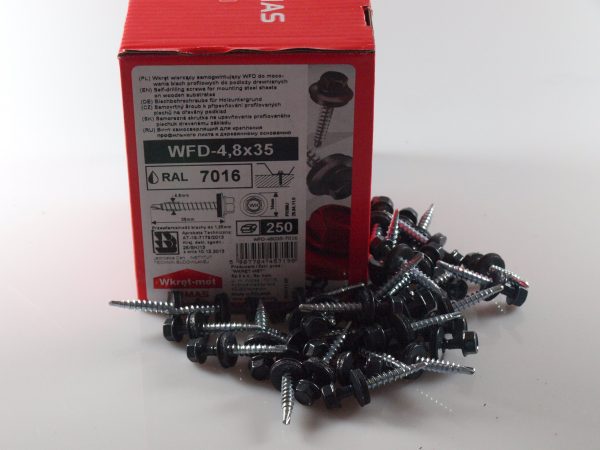 Wkręty farmerskie do blachy / drewna 4,8x35 250szt - obrazek 14