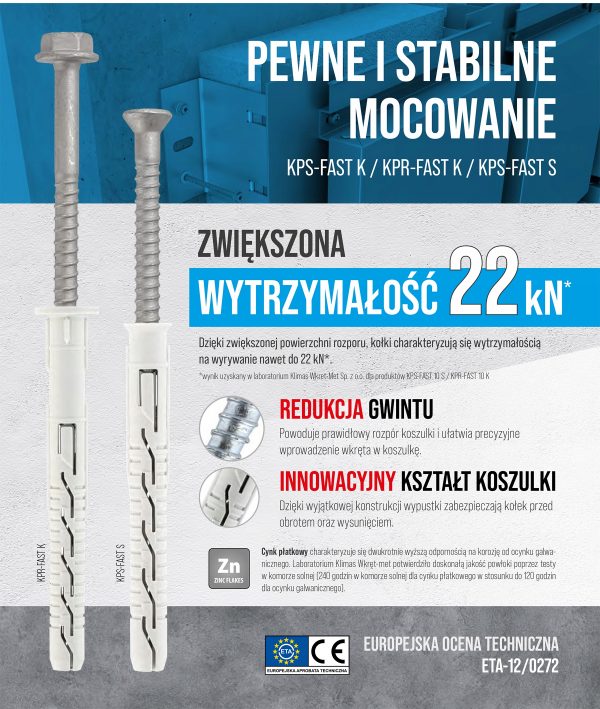 Kołki rozporowe ramowe do betonu Klimas 8x100 5szt - obrazek 6
