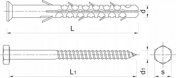 Kołek nylonowy ramowy długa strefa rozporu 10x100mm z wkrętem Koelner 25szt - obrazek 4