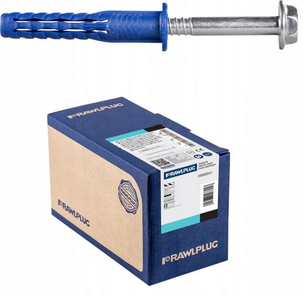 Kołek ramowy najkrótsza strefa rozporu 10x120 mm z wkrętem Rawlplug 25 szt