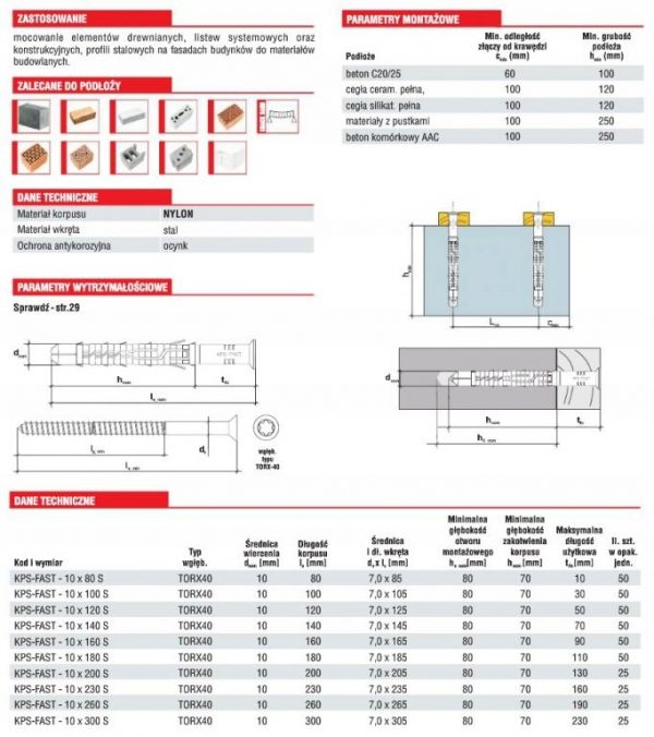 Kołki ramowe rozporowe 10x260 łeb stożek torx 25sz - obrazek 13