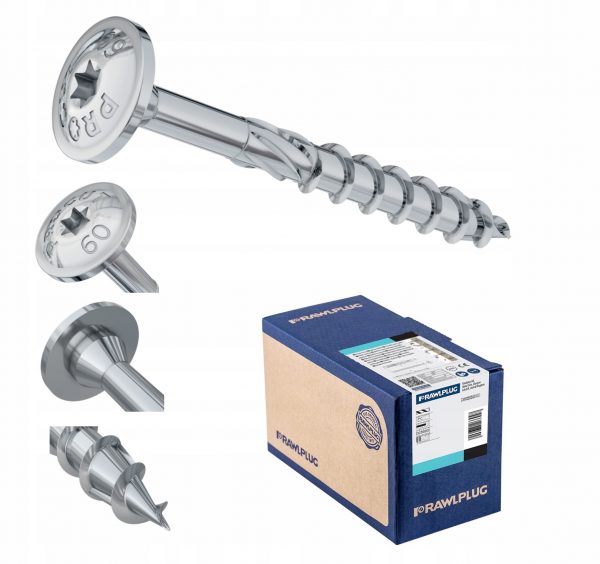 Wkręt niepełny gwint łeb talerzykowy 6x100 mm Rawlplug PROCUT R-PTK 100 szt