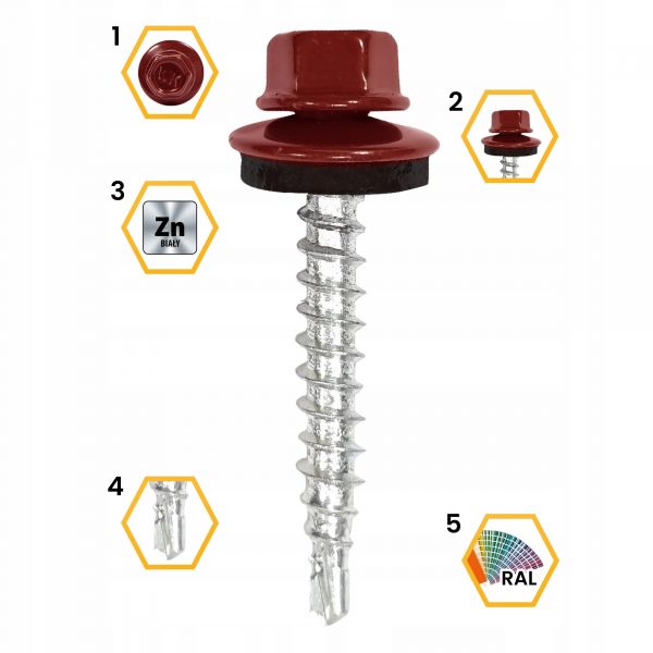 Wkręty farmerskie FARMERY do blachy 4,8x55 200szt - obrazek 10