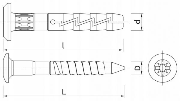 Kołek wbijany z lejkiem szybki montaż 6x60 mm Koelner FX-L 35 szt - obrazek 7