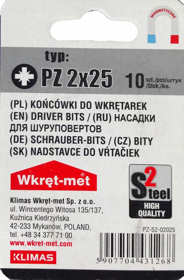Końcówki do wkrętarek bity bit PZ2 25mm 10 szt. - obrazek 6