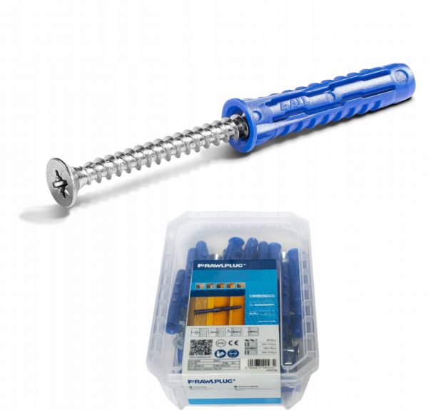 Kołek rozporowy wbijany 8x40 mm z wkrętem 5,0x60 mm Rawlplug 4ALL 30 szt