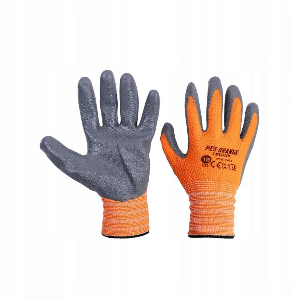 RĘKAWICE PES ORANGE Z NITRYLEM rozm. 11 XXL MOTIVE, 010 472
