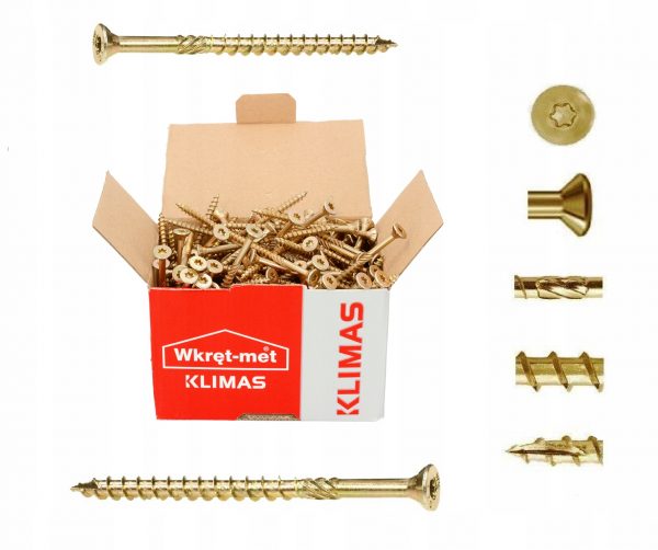 WKRĘTY do drewna KLIMAS KMWHT-45050 4,5x50 250szt - obrazek 11