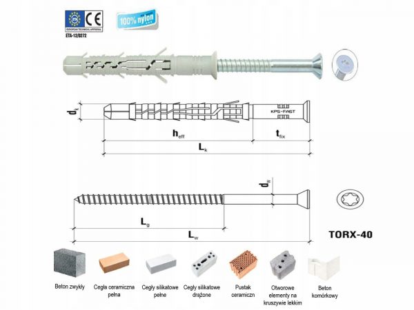 Kołki ramowe rozporowe 10x200 łeb stożek torx 25sz - obrazek 7