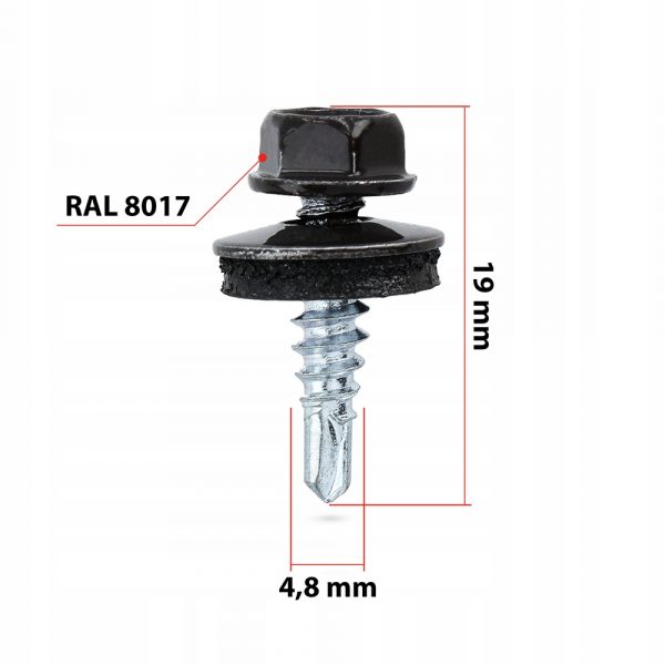 Wkręty FARMERSKIE 4,8x19 RAL 8019 zszywka 250szt. - obrazek 5