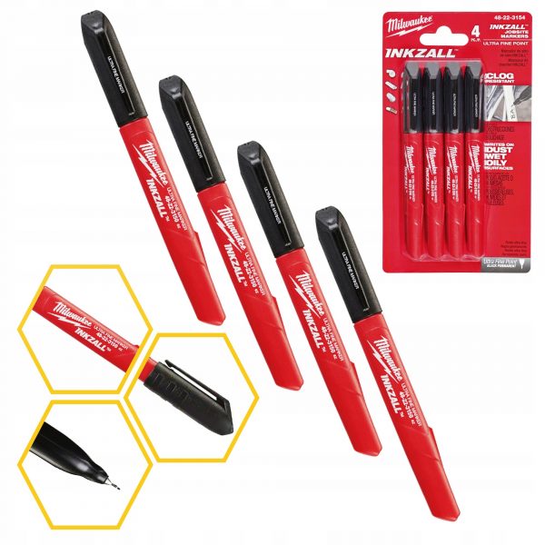 Budowlane markery czarne Milwaukee zestaw 4 szt. - obrazek 4
