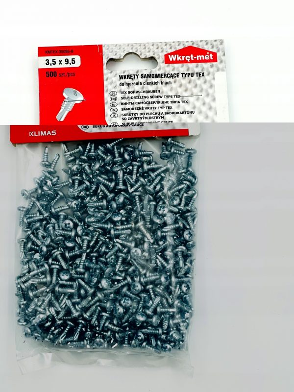 WKRĘTY SAMOWIERCĄCE TEX PCHEŁKI 3,5x9,5mm 500szt