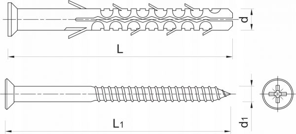 Kołek nylonowy ramowy długa strefa rozporu 8x100mm z wkrętem Koelner 4 szt - obrazek 3