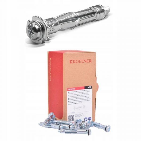 Kołek śruba do płyt gipskarton M6x65 mm SM Koelner 50 szt