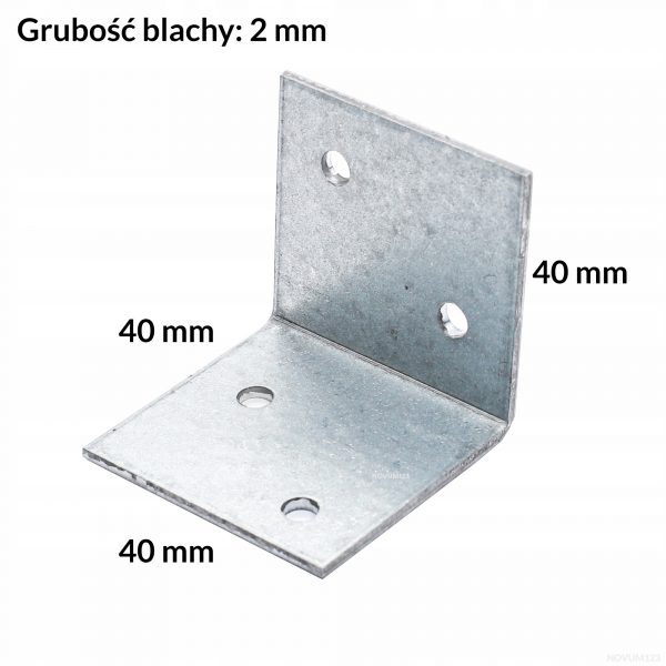 KS2 Łącznik ciesielski kątownik szeroki 40x40x40 Wkręt-met 20szt - obrazek 2