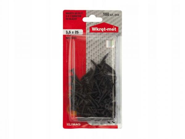 Wkręty do płyt karton gips G-K metal 3,5x25 100szt