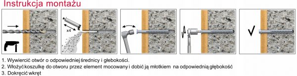 Kołek nylonowy ramowy długa strefa rozporu 10x240mm z wkrętem Koelner 25szt - obrazek 6