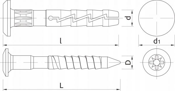 Kołek wbijany z kołnierzem szybki montaż 6x40 mm Koelner FX-K 85 szt - obrazek 10
