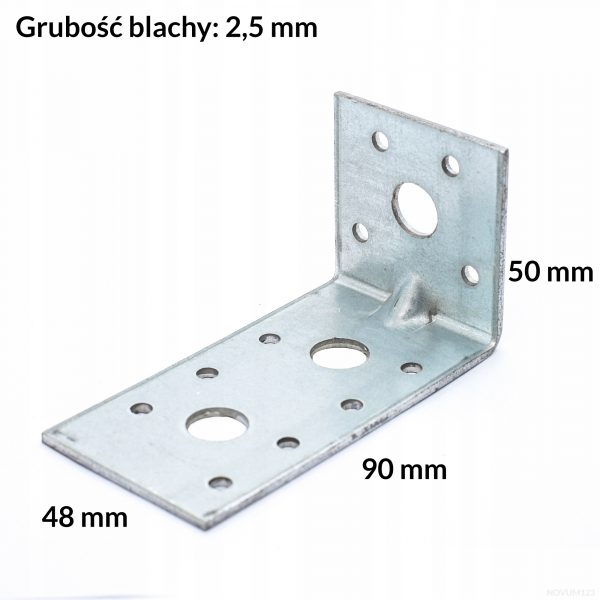 KPW7 Łącznik Kątownik przetłaczany wzmocniony 90x50x48 Wkręt-met 10szt - obrazek 2