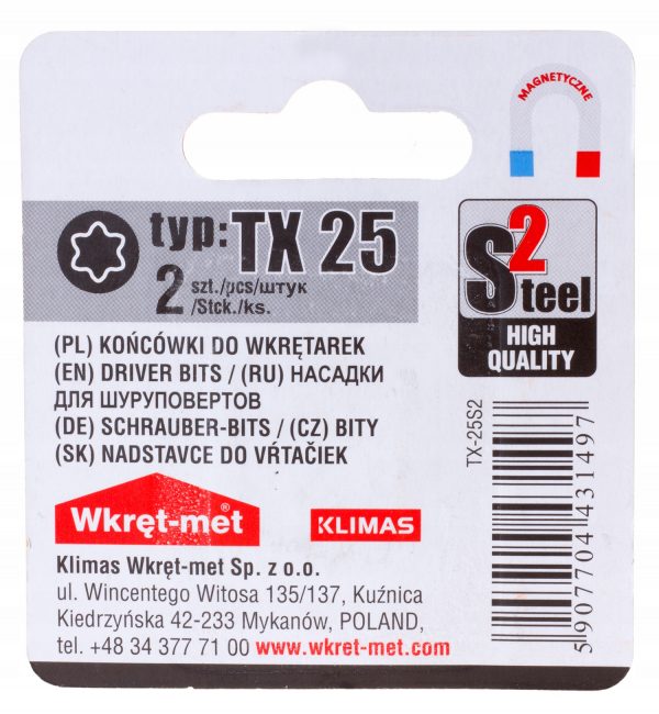 Końcówki do wkrętarek bity torx TX 25 -2szt. - obrazek 7