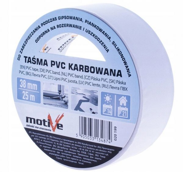 TAŚMA PVC KARBOWANA 30mm/25m MOTIVE, 020 198