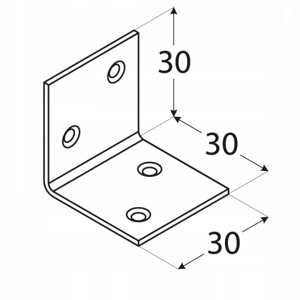 Kątownik łącznik KSO1 30x30x30x1,5 DMX 10 szt. - obrazek 2