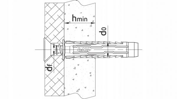Kołek rozporowy wbijany 10x50mm z wkrętem 6,0x60mm Rawlplug 4ALL 10 szt - obrazek 9