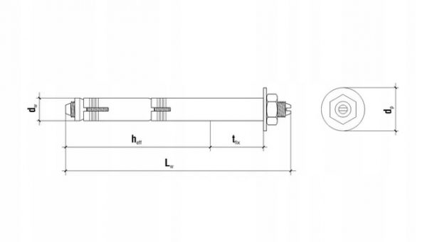 Kotwa stalowa dwurozporowa do betonu LTP 200mm M10 KLIMAS 8szt. - obrazek 3