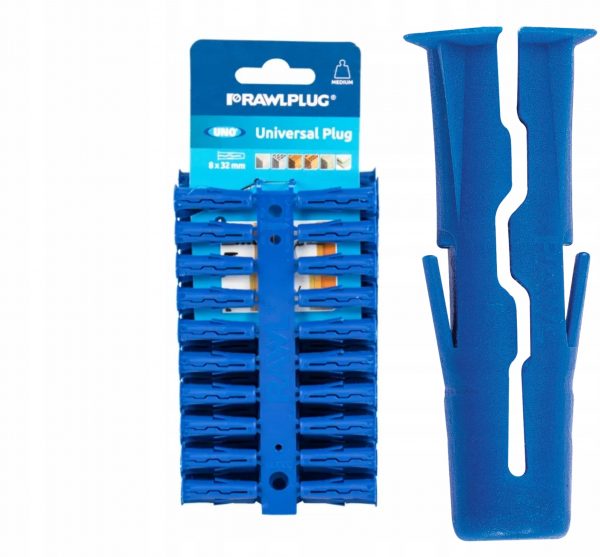 Kołek rozporowy uniwersalny 8x32 mm Rawlplug UNO BLUE 80 szt