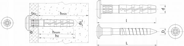 Kołek wbijany z kołnierzem szybki montaż 6x40 mm Koelner FX-K 85 szt - obrazek 11