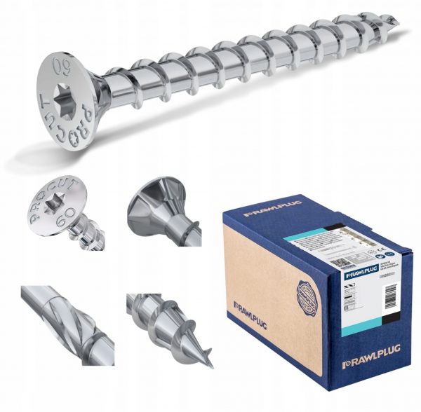 Wkręt pełny gwint łeb stożkowy 3x16 mm Rawlplug PROCUT R-PVS 1000 szt