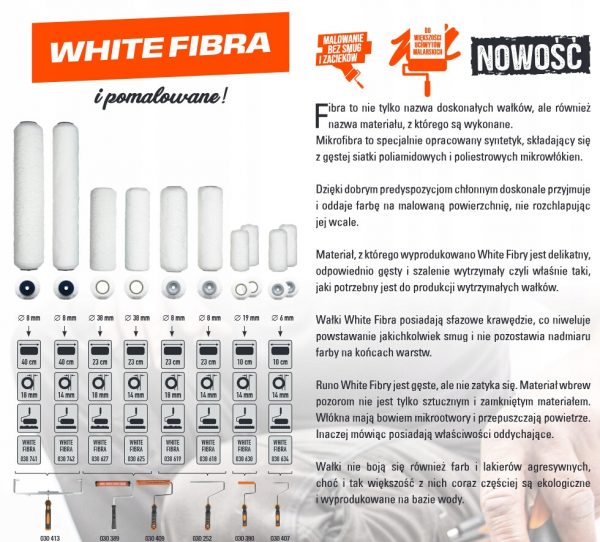 Wkład (zapas) 2 szt MOTIVE / V-PRO WHITE FIBRA 10cm, 030 630 (runo 14mm) - obrazek 3