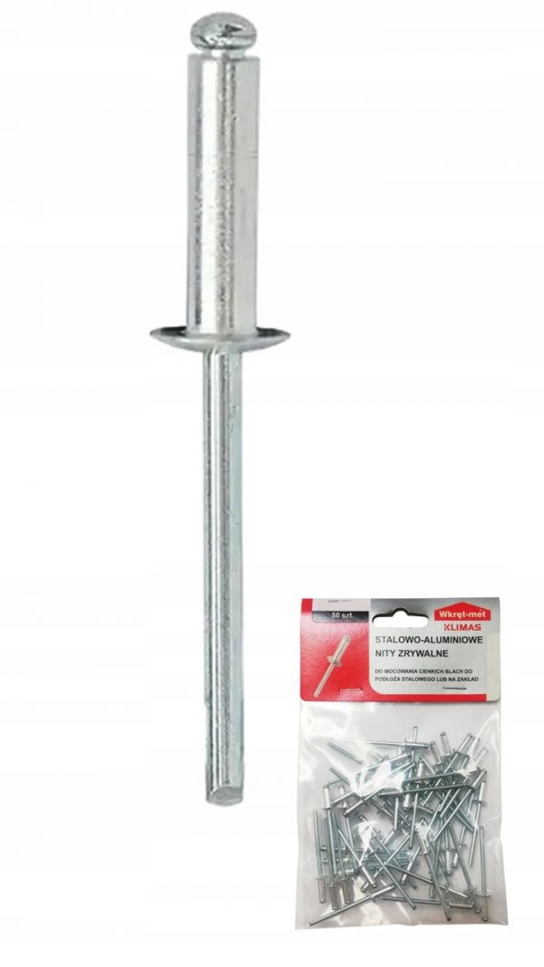Nity zrywalne W-NASM do łączenia blach 3,2x6mm KLIMAS 50szt.