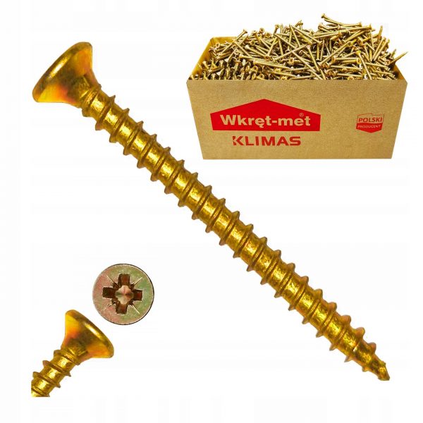 Wkręty hartowane KDH łeb stożkowy gniazdo PZ KLIMAS 3,5x45 500szt.